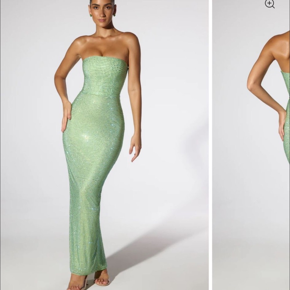 Glamorous Strapless Green Dress